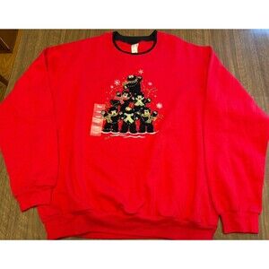 Vtg Morning Sun Bears Bedazzled Jeweled Women’s Sweatshirt Sz L Red NEW